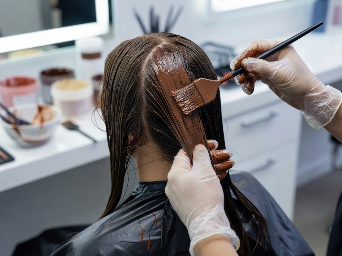 Process of applying hair colour